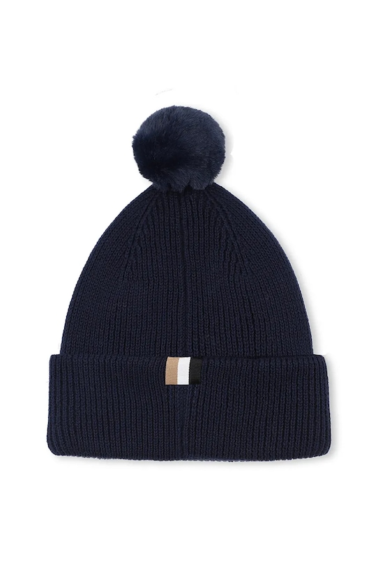 BOSS czapka bawełniana dziecięca J52595 granatowy AW25