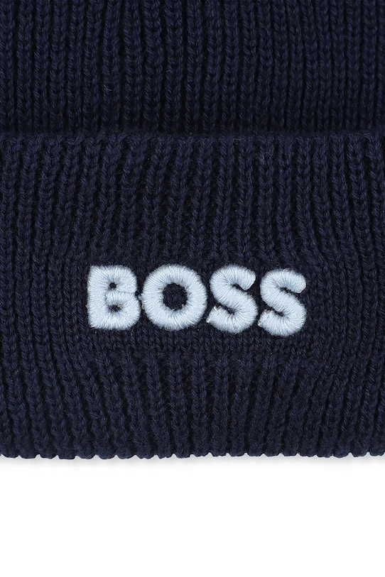 Chłopiec BOSS czapka bawełniana dziecięca J52595 granatowy