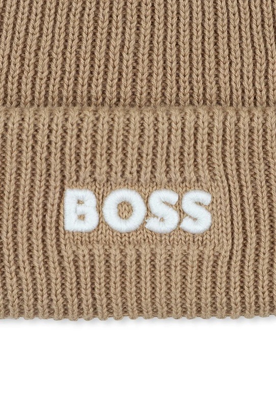 Chłopiec BOSS czapka bawełniana dziecięca J52595 brązowy