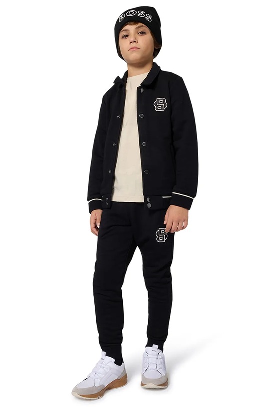 BOSS czapka z domieszką wełny dziecięca J52617.56.58 czarny