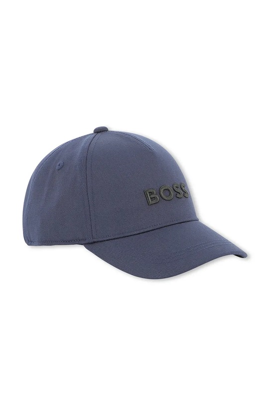 BOSS czapka bawełniana dziecięca J52628.52 granatowy AW25