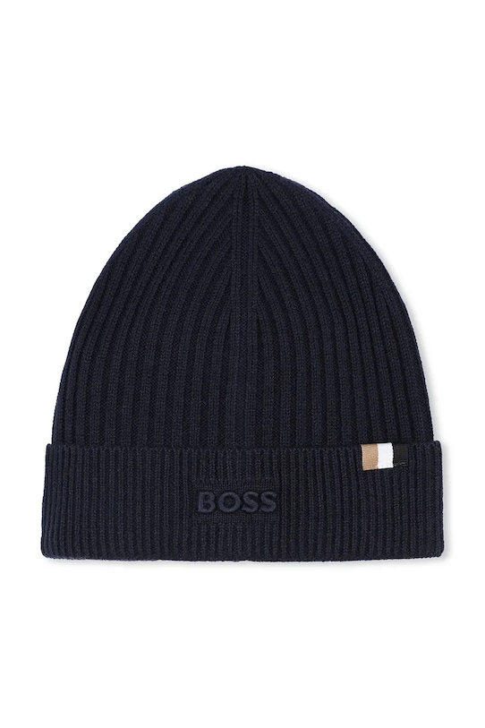 BOSS czapka z domieszką wełny dziecięca z domieszką wełny granatowy J52650.42.50