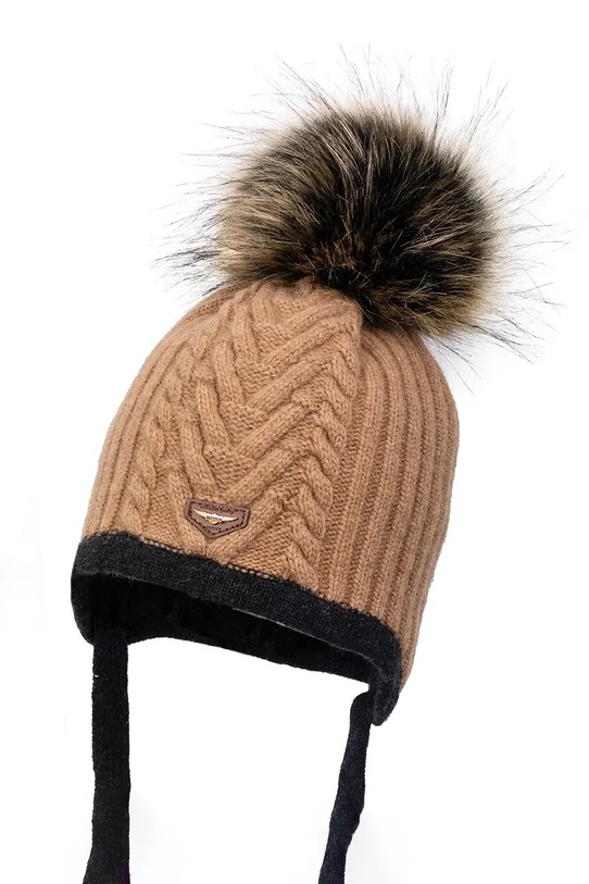 Детская шапка с добавлением шерсти Jamiks BROCK II средней плотности коричневый BROCK.m.II.N.g.JZI043.B