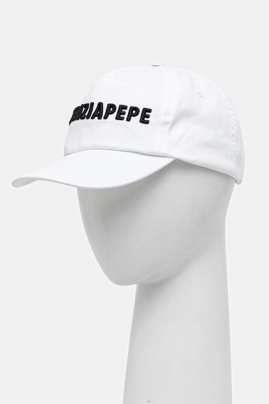 Bavlněná baseballová čepice Patrizia Pepe bavlna bílá 8F0079.AB01