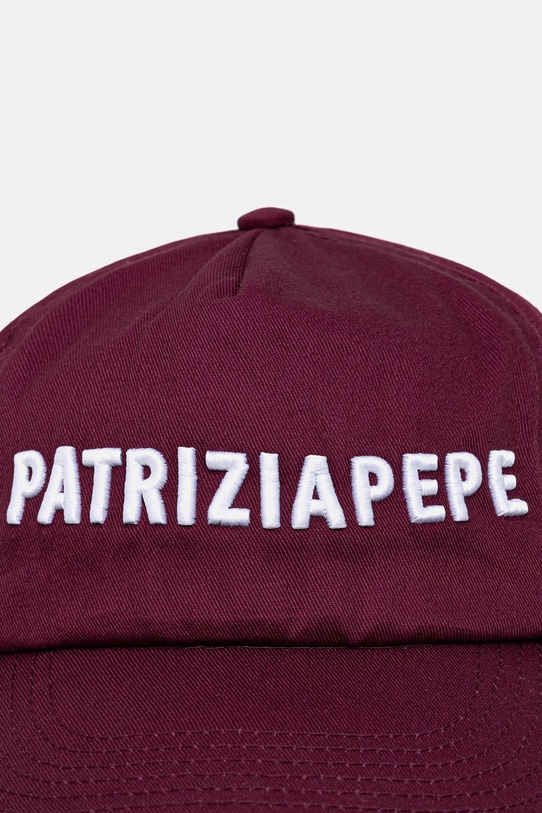 Patrizia Pepe czapka z daszkiem bawełniana 8F0079.AB01 bordowy AA00