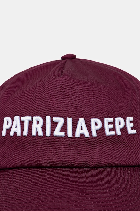 Bavlněná baseballová čepice Patrizia Pepe 8F0079.AB01 burgundské AA00