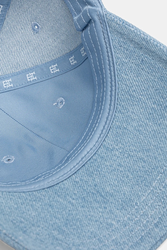 Džínová baseballová čepice Tommy Hilfiger modrá AW0AW17486