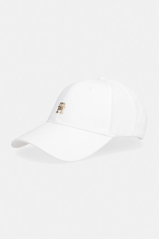 Tommy Hilfiger шапка с козирка дамска от памук бял AW0AW17631