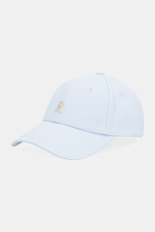 Tommy Hilfiger czapka z daszkiem damska bawełniana niebieski AW0AW17631