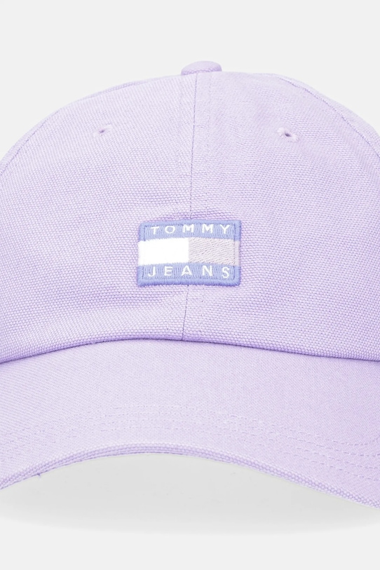 Bavlněná baseballová čepice Tommy Jeans AW0AW17580 fialová AW25