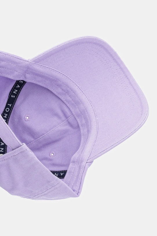 Bavlněná baseballová čepice Tommy Jeans fialová AW0AW17580