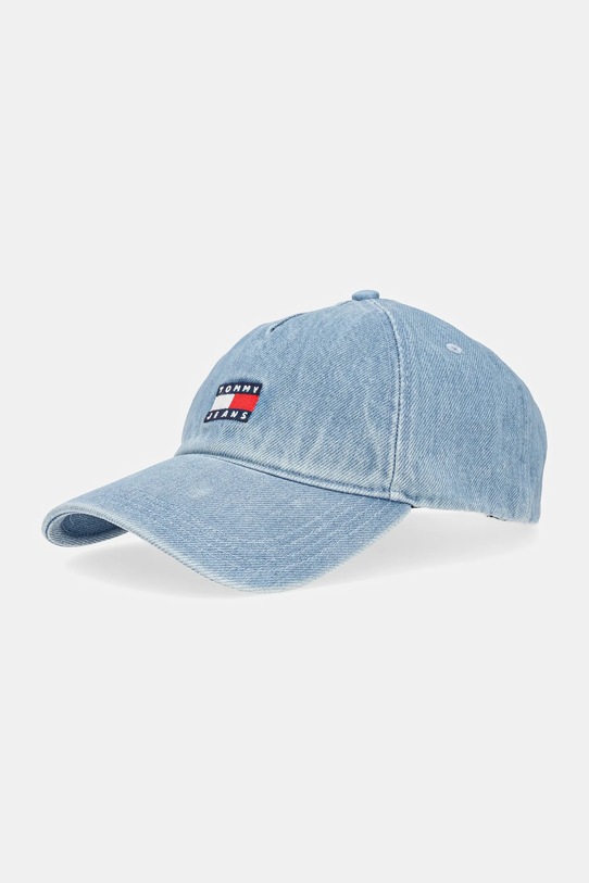 Tommy Jeans czapka z daszkiem jeansowa aplikacja niebieski AW0AW17582