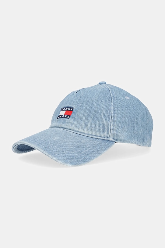 Džínsová šiltovka Tommy Jeans bavlna modrá AW0AW17582