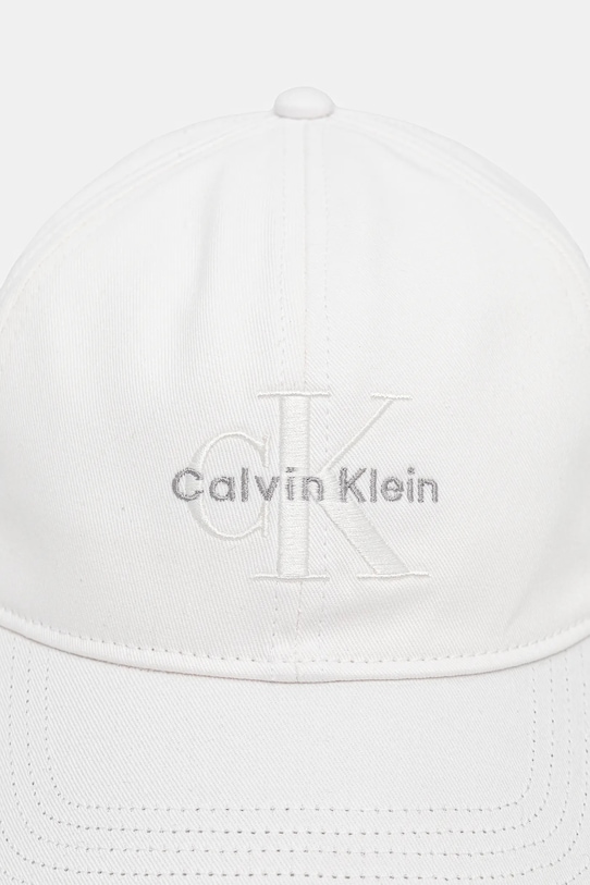 Bavlněná baseballová čepice Calvin Klein LV04K5026G bílá AW25