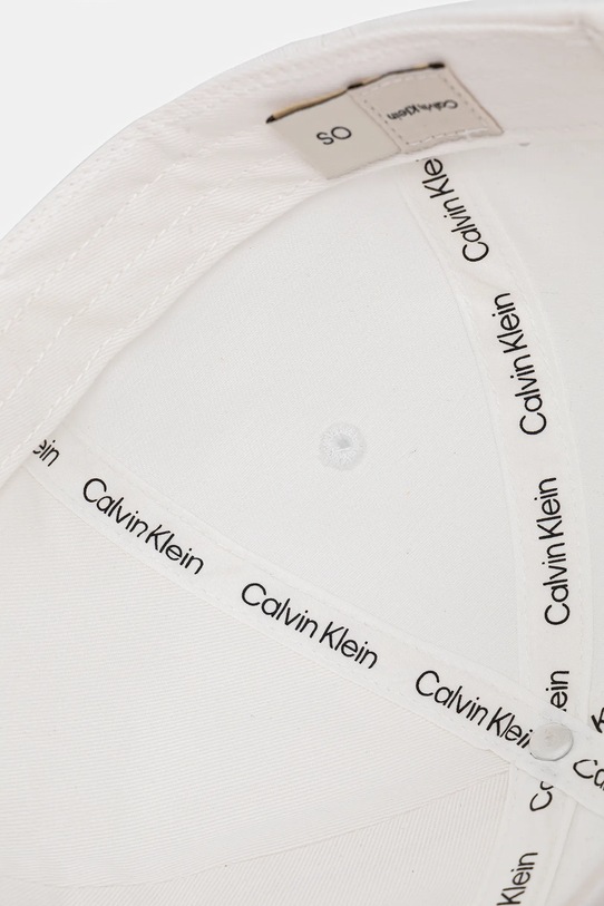 Bavlněná baseballová čepice Calvin Klein bílá LV04K5026G