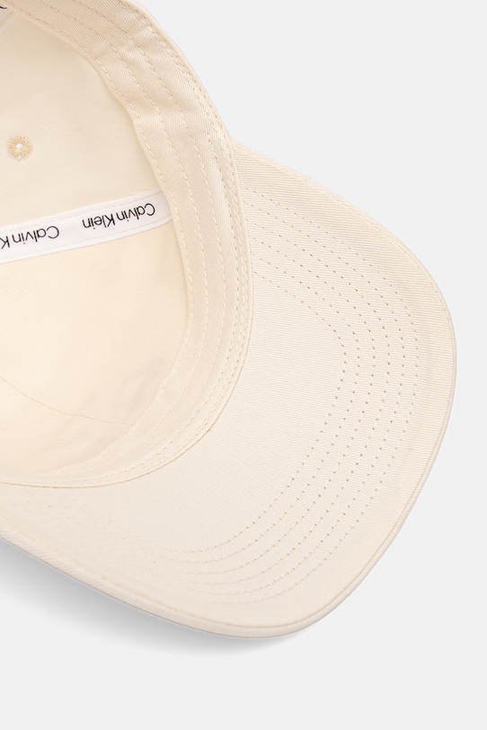 Bavlněná baseballová čepice Calvin Klein béžová LV04K5026G
