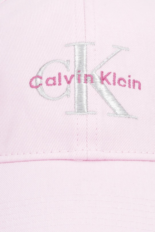 Calvin Klein czapka z daszkiem bawełniana LV04K5026G różowy AW25