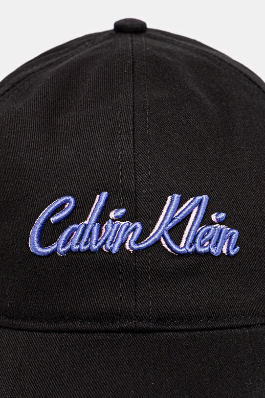 Calvin Klein czapka z daszkiem bawełniana LV04K5044G czarny AW25