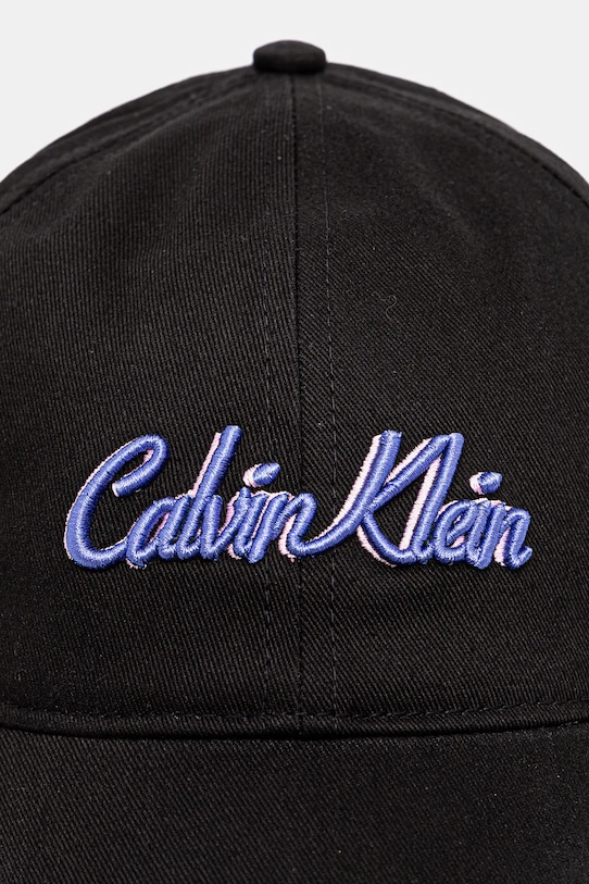 Bavlněná baseballová čepice Calvin Klein LV04K5044G černá AW25