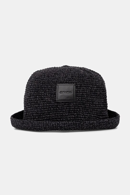 Calvin Klein pamut sapka sima fekete LV04K5064G