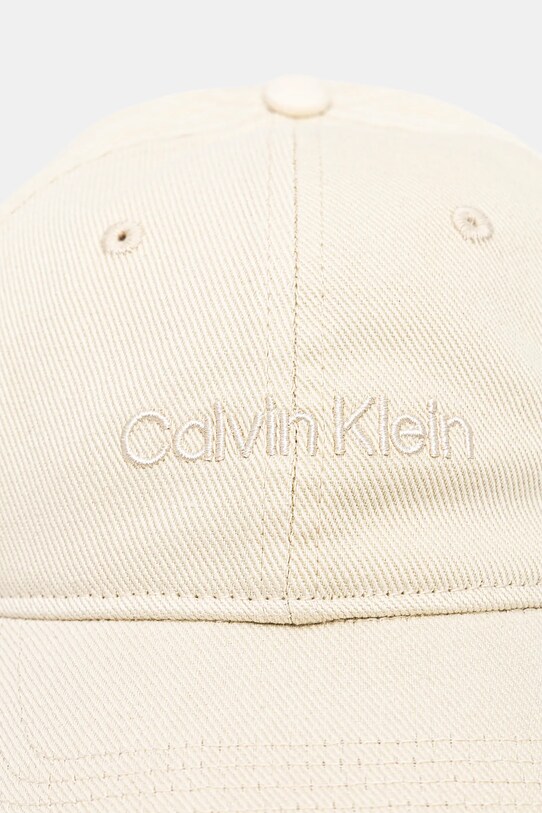 Calvin Klein czapka z daszkiem bawełniana LV04K5065G beżowy AW25