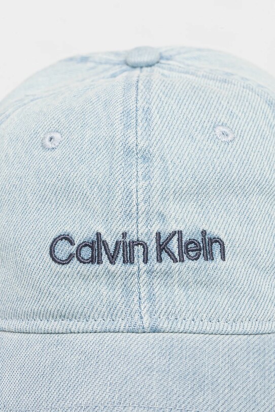 Bavlnená šiltovka Calvin Klein LV04K5065G modrá AW25