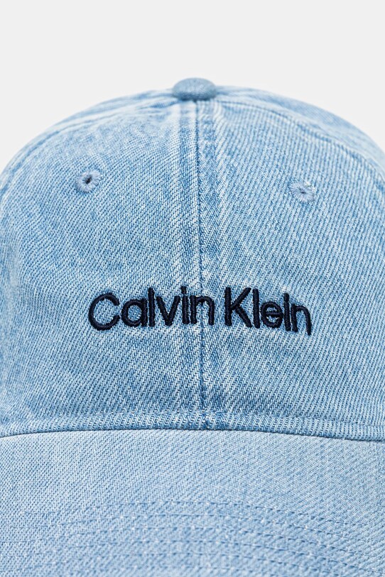 Calvin Klein czapka z daszkiem bawełniana LV04K5065G niebieski AW25