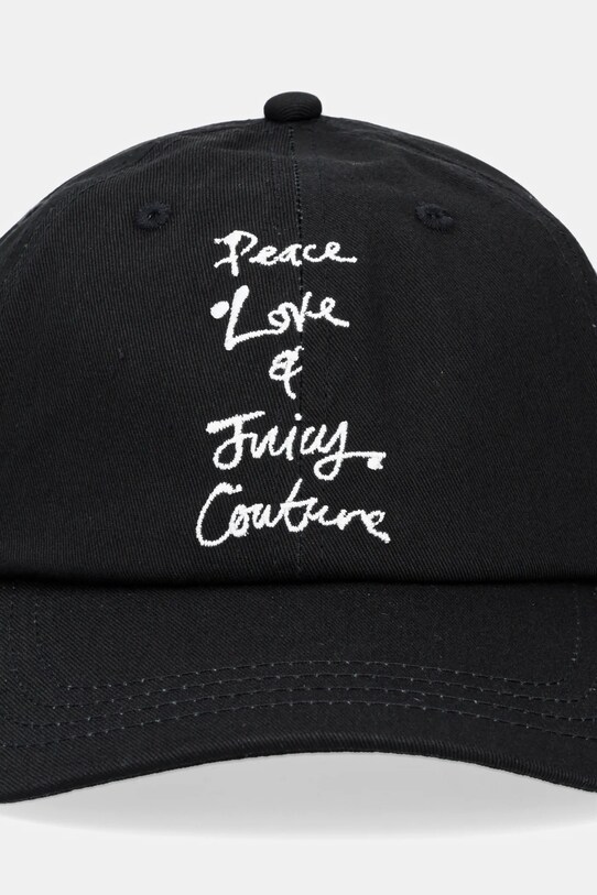 Juicy Couture berretto da baseball in cotone PEACE LOVE AND JUICY CAP JCAWH225703 nero AW25