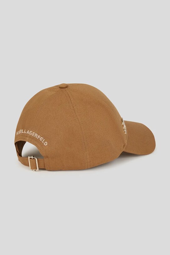 Хлопковая шапка Karl Lagerfeld A3W33015 коричневый AW25