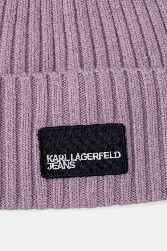 Akcesoria Karl Lagerfeld Jeans czapka z wełną A3W33111 fioletowy
