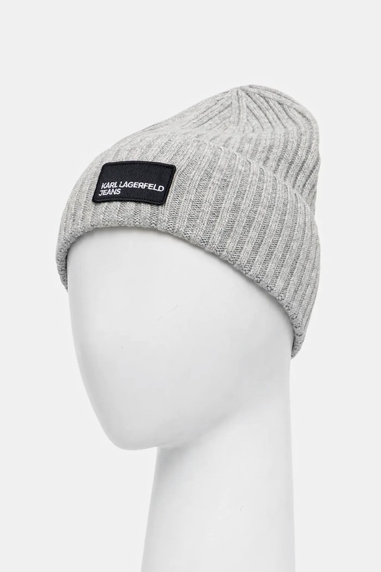 Akcesoria Karl Lagerfeld Jeans czapka z wełną A3W33111 szary