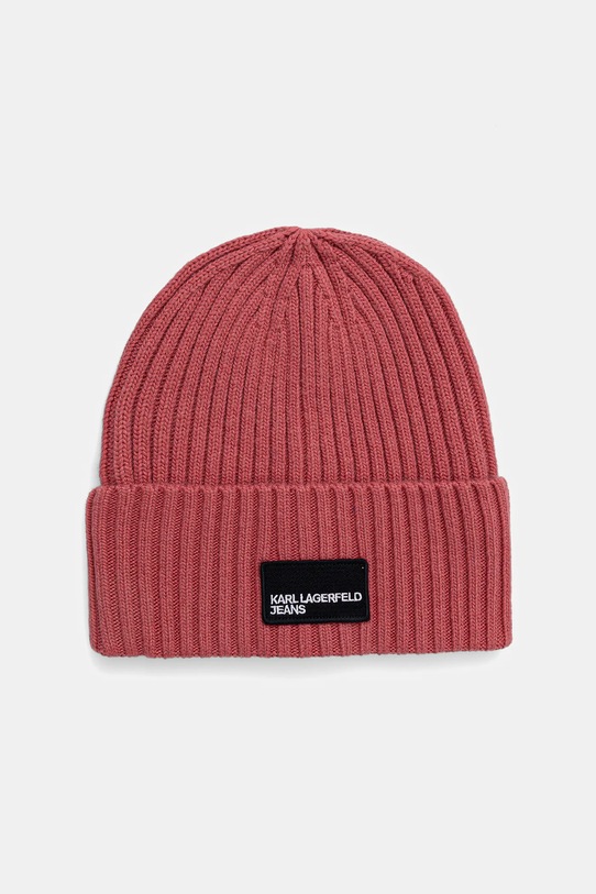 Karl Lagerfeld Jeans căciulă de lână imprimeu roz A3W33111