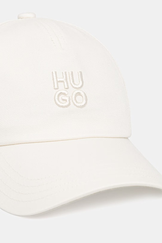 HUGO czapka z daszkiem damska bawełniana Asya 50546581 biały SS26