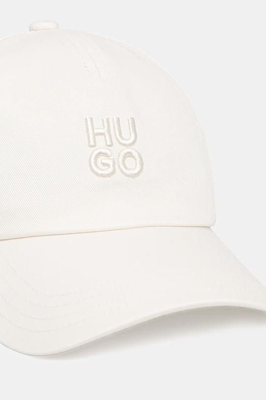 HUGO czapka z daszkiem damska bawełniana Asya 50546581 biały SS26