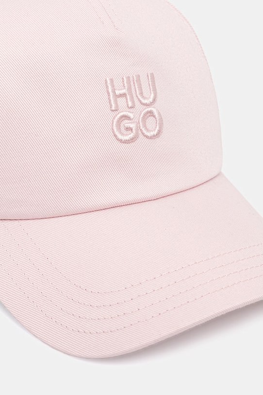 HUGO czapka z daszkiem damska bawełniana Asya 50546581 różowy SS26