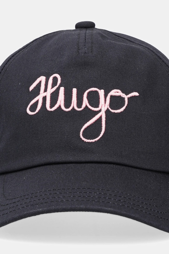 HUGO czapka z daszkiem bawełniana 50546591 czarny AW25