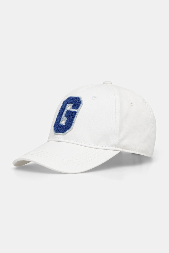 Βαμβακερό καπέλο του μπέιζμπολ Guess απλικέ λευκό AW5364.COT01