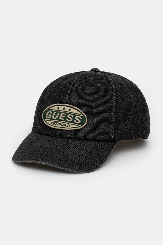 Guess Originals czapka z daszkiem jeansowa VINTAGE aplikacja czarny M5YZ05.WHGF0
