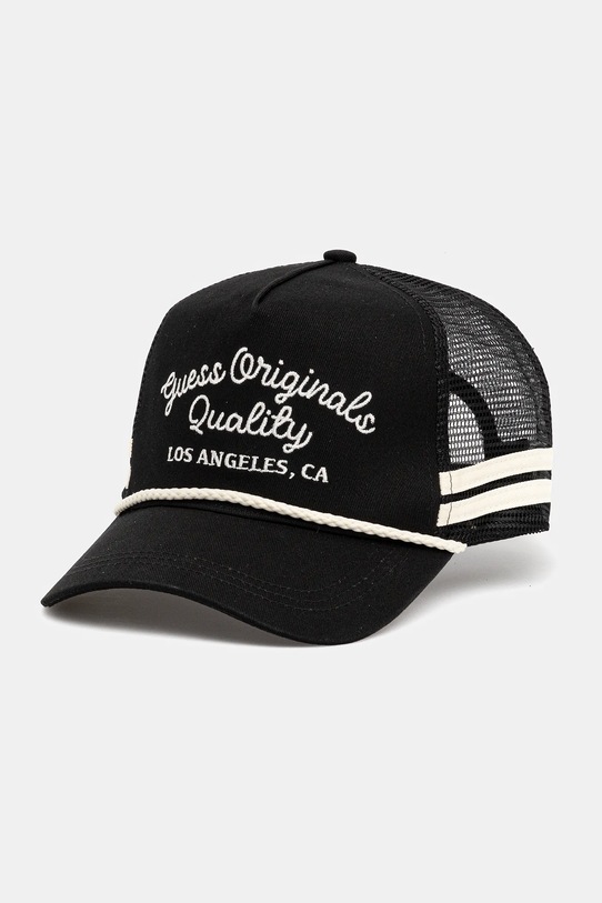 Guess Originals czapka z daszkiem bawełniana VINTAGE aplikacja czarny M5YZ04.WO07T