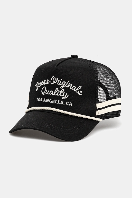 Guess Originals czapka z daszkiem bawełniana VINTAGE aplikacja czarny M5YZ04.WO07T