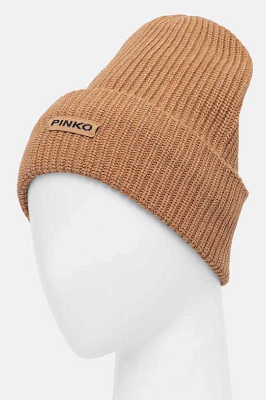Pinko czapka z dodatkiem wełny 105993.A2Z4 brązowy NC25