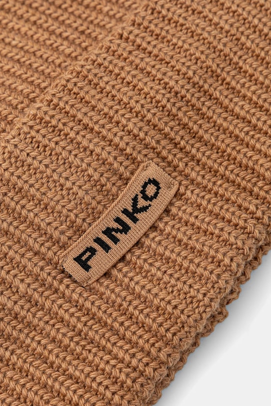 Akcesoria Pinko czapka z dodatkiem wełny 105993.A2Z4 brązowy