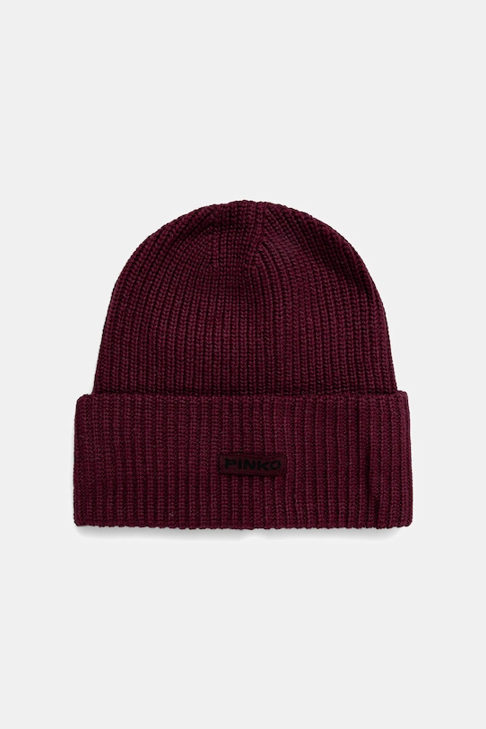 Čiapka s prímesou vlny Pinko hrubá burgundské 105993.A2Z4