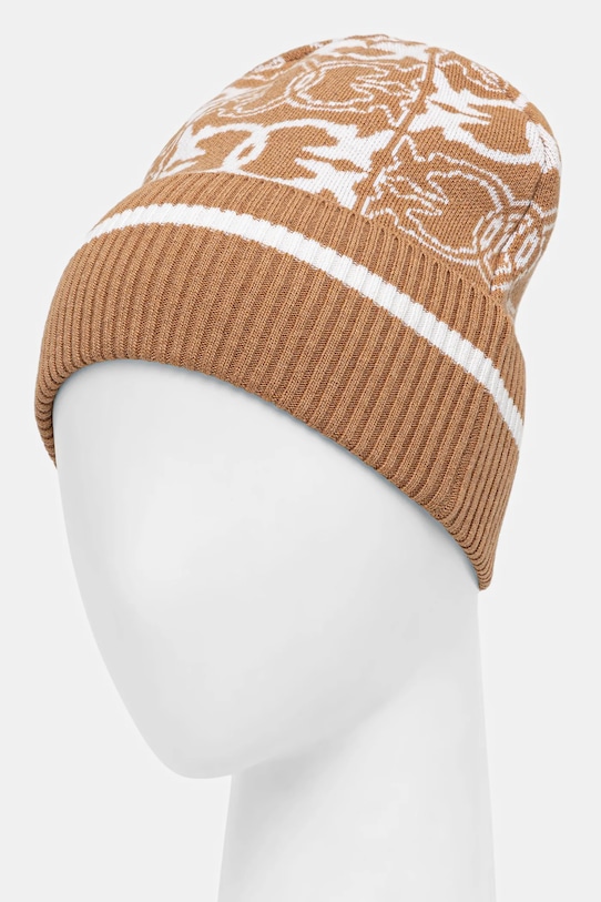 Pinko czapka z dodatkiem wełny 105991.A2YO brązowy AW25