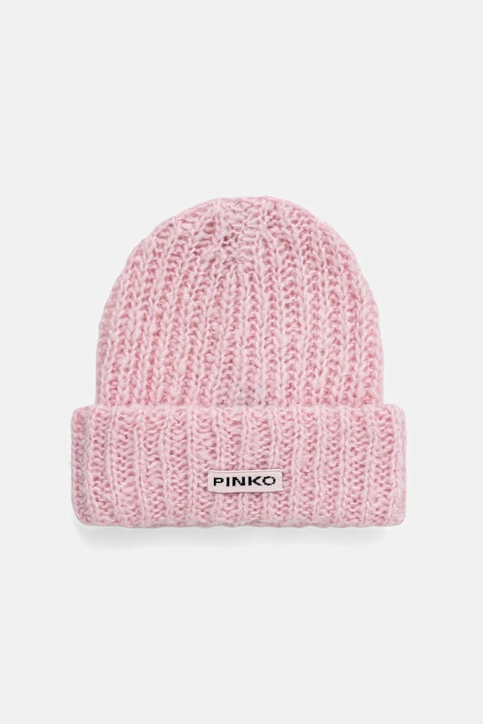 Pinko czapka z wełną średniej grubości różowy 105989.A2Z2