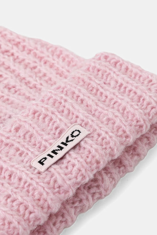 Akcesoria Pinko czapka z wełną 105989.A2Z2 różowy