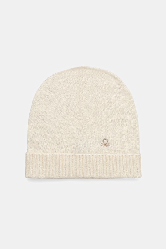 United Colors of Benetton czapka z dodatkiem wełny cienka beżowy 122HDA013