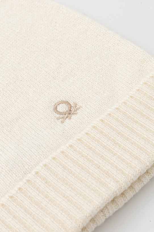 Akcesoria United Colors of Benetton czapka z dodatkiem wełny 122HDA013 beżowy