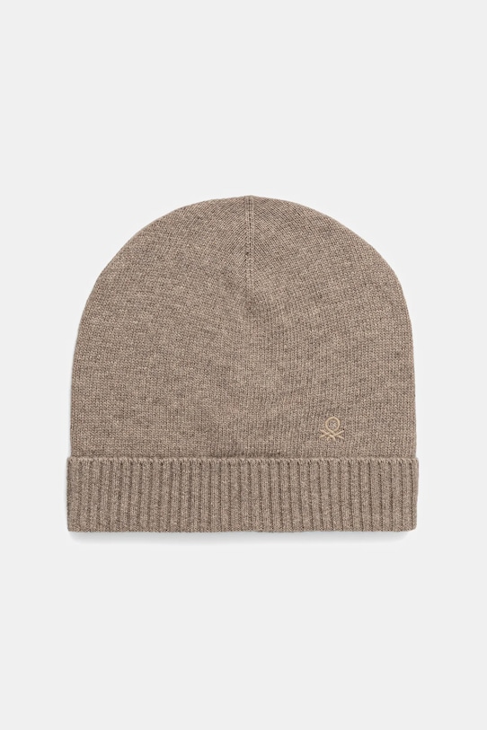 United Colors of Benetton cappello con lana a maglia fine beige 122HDA013