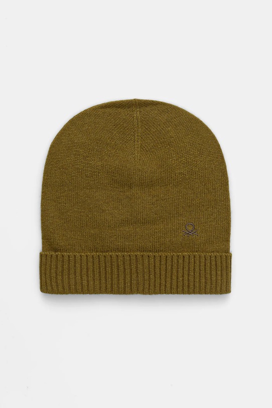 United Colors of Benetton czapka z dodatkiem wełny cienka zielony 122HDA013
